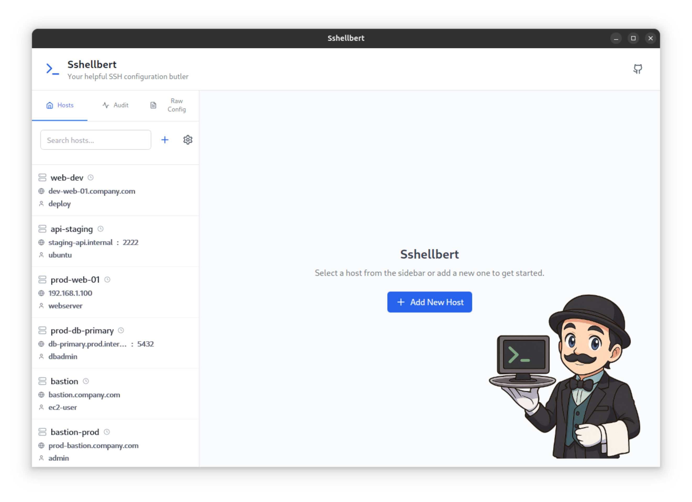 Sshellbert Main Dashboard