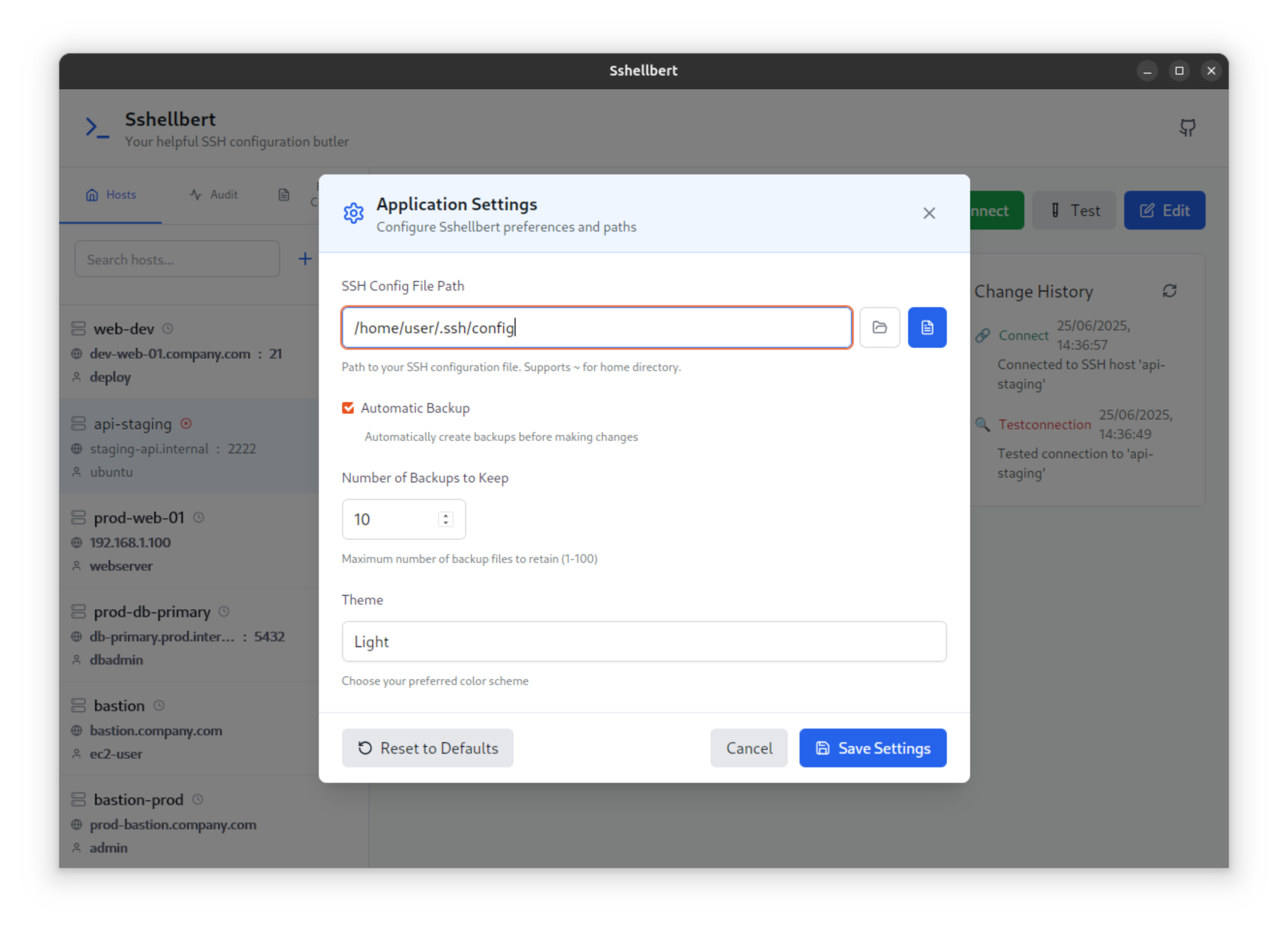 Settings Configuration